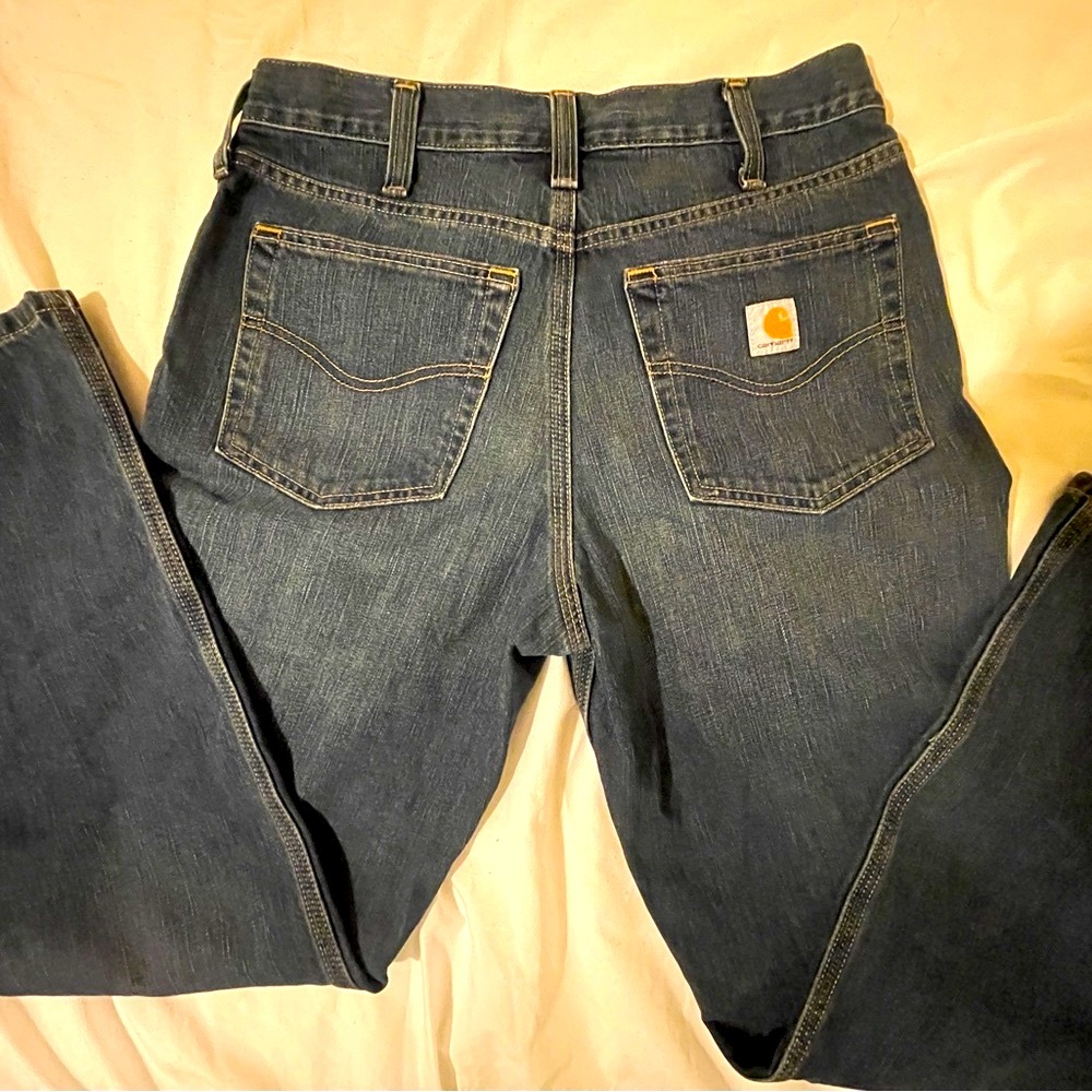 Carhartt Blue Straight Leg Jeans with Durable Stitching
